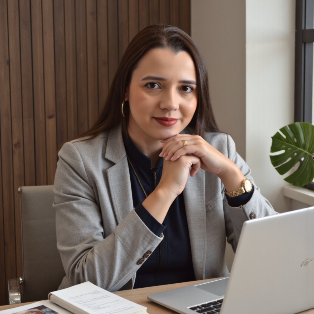 Dra. Bianca Aires em teleconsulta pediátrica